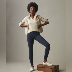 American Giant Womens Ponte Slim Pant Heritage Navy Legging Sculpt Career Casual